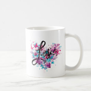 Blume Herz Kaffee Tasse