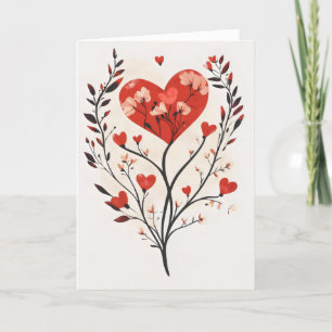 Blume Herz Liebe Feiertagskarte