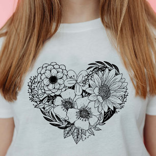 Blume Herz Liebe T-Shirt