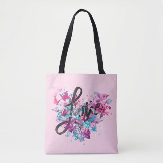 Blume Herz Liebe Tasche (Vorderseite)