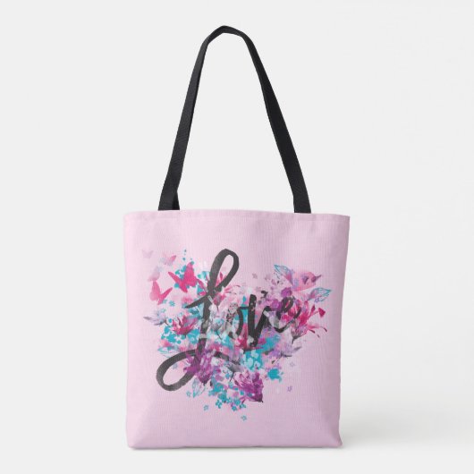 Blume Herz Liebe Tasche (Rückseite)