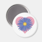 Blume Herz Magnet (Vorderseite/Rückseite)