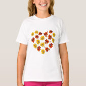 Blume Herz mit Schmetterlingen T-Shirt (Vorderseite)