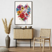 Blume Herz Modernes Art Poster