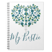 Blume Herz Notizblock (Vorderseite)