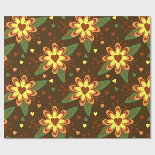 Blume Herz Packpapier (Flach)