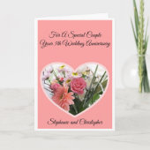 Blume Herz Personalisiert 5. Hochzeitstag Karte (Vorderseite)