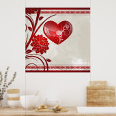 Blume Herz Poster (Küche)