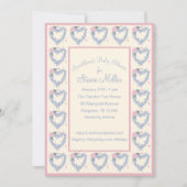 Blume Herz und Bogen Rosa Kinderdusche Einladung (Vorderseite)