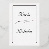 Blume Herz und Rose Probe Abendessen Folieneinladung (Rückseite)