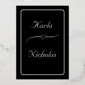 Blume Herz und Rose Probe Abendessen Folieneinladung (Rückseite)