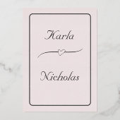 Blume Herz und Rose Probe Abendessen Folieneinladung (Rückseite)