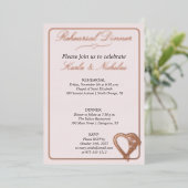 Blume Herz und Rose Probe Abendessen Folieneinladung (Stehend vorne)