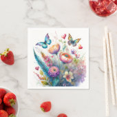Blume, Herz und Schmetterlinge Serviette (Beispiel)