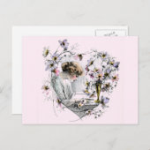 Blume Herz Valentine Feiertagspostkarte (Vorne/Hinten)