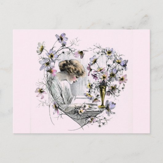 Blume Herz Valentine Feiertagspostkarte (Vorderseite)