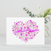 Blume Herzbukett Blume Brautparty lädt ein Einladung (Stehend Vorderseite)