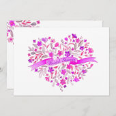 Blume Herzbukett Blume Brautparty lädt ein Einladung (Vorne/Hinten)