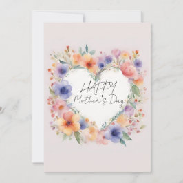 Blume Herzgestalt glücklicher Muttertag Einladung