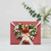 Blume Herzkranz Postkarte (Stehend Vorderseite)