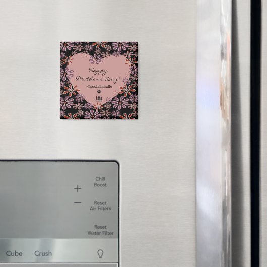 Blume Herzlichen Glückwunsch Muttertagslogo Sozial Magnet (In Situ (Kühlschrank))