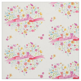 Blume Herzrosa gelbe Bezeichnung Aquarellkunst Stoff