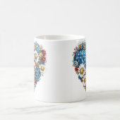 Blume Herzstück amerikanische Flagge Tasse (Mittel)