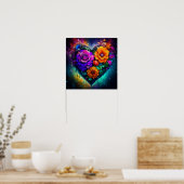 Blume HerzValentinstag Poster (Küche)