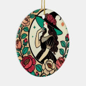 Blume Hexe Keramik Ornament (Rechts)