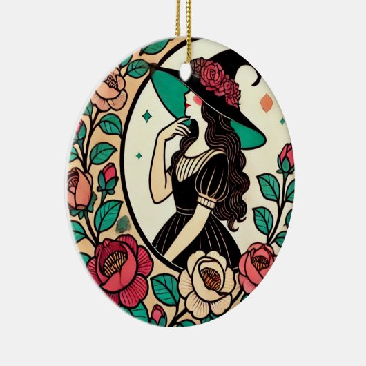 Blume Hexe Keramik Ornament (Rechts)