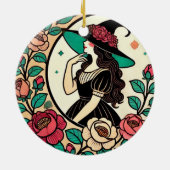 Blume Hexe Keramik Ornament (Hinten)