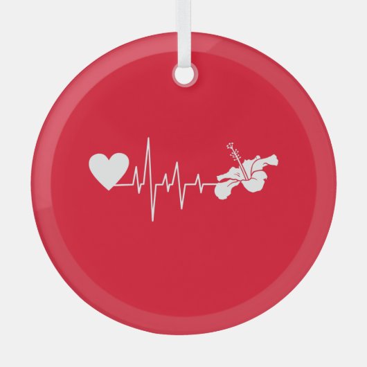 BLUME - HIBISKUS PFLANZE ORNAMENT AUS GLAS (Vorderseite)