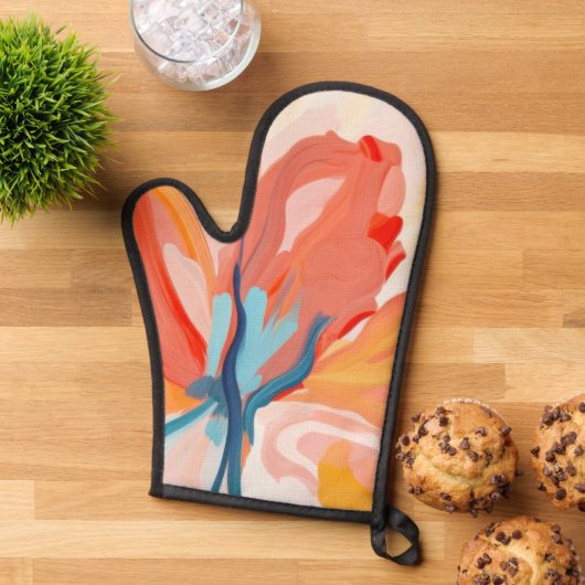 Blume Hintergrund abstrakte Malerei Ofenhandschuh (Oben unten)