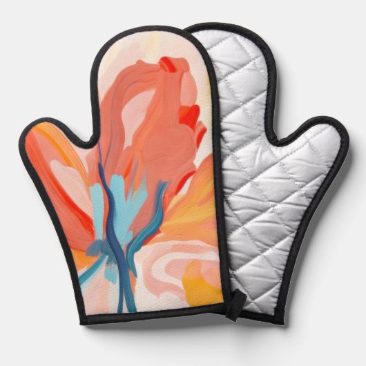 Blume Hintergrund abstrakte Malerei Ofenhandschuh (Vorderseite/Rückseite)