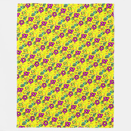 Blume-Hintergrund Cartoon-Design Fleecedecke (Vorderseite)