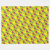 Blume-Hintergrund Cartoon-Design Fleecedecke (Vorderseite (Horizontal))