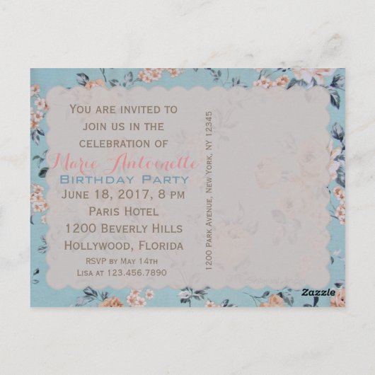 Blume hinzufügen - Postkarte / UAWG / Einladungen (Rückseite)