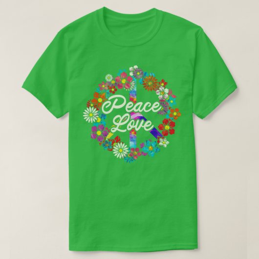 Blume Hippie Peace Zeichen 1 T-Shirt (Design vorne)
