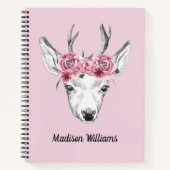 Blume Hirsch | Name hinzufügen Notizblock (Vorderseite)
