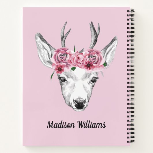 Blume Hirsch | Name hinzufügen Notizblock (Rückseite)
