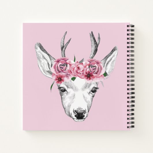 Blume Hirsch Notizblock (Rückseite)