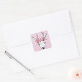Blume Hirsch Quadratischer Aufkleber (Umschlag)