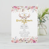 Blume & Hirschantler Einladungen zur Bridal-Dusche (Stehend Vorderseite)