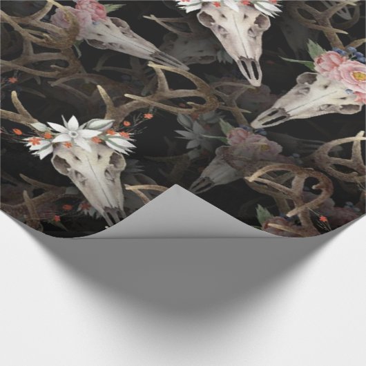 Blume Hirschkuelmuster Geschenkpapier (Ecke)