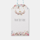 Blume & Hirschliebhaber Rustikale Hochzeit Geschenkanhänger (Vorderseite)