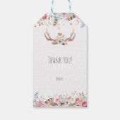 Blume & Hirschliebhaber Rustikale Hochzeit Geschenkanhänger (Rückseite)