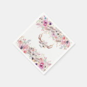 Blume & Hirschliebhaber Rustikale Hochzeitsfeier Serviette (Ecke)