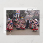 Blume Hmong auf dem Markt Postkarte (Vorne/Hinten)