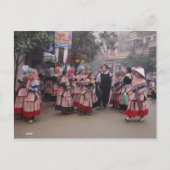 Blume Hmong auf dem Markt Postkarte (Vorderseite)