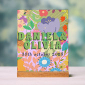 Blume Hochzeit Acrylschild (Neutral)